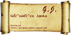 Göndöcs Janka névjegykártya